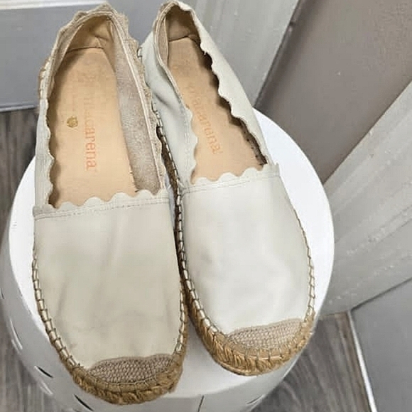 Macarena Beige Slip on Leather Espadrilles Size 8🌴 - Picture 4 of 8
